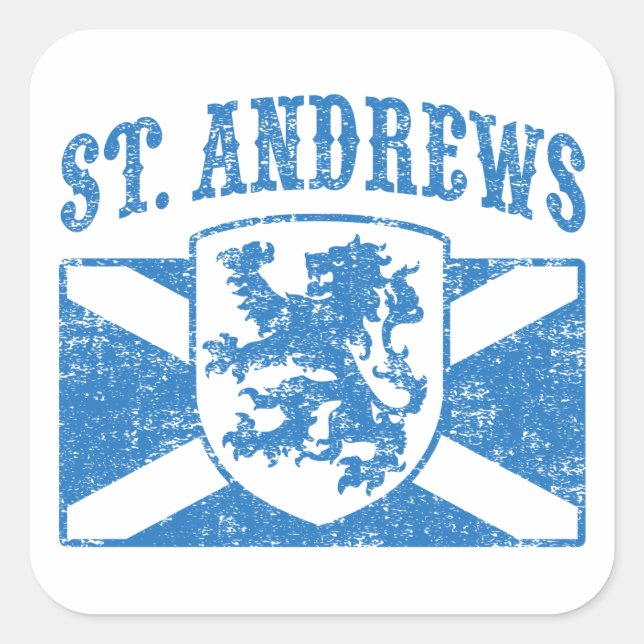 Pegatina Cuadrada St. Andrews Scotland (Anverso)