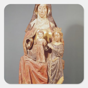 Pegatina Cuadrada St Anne, la Virgen y niño,