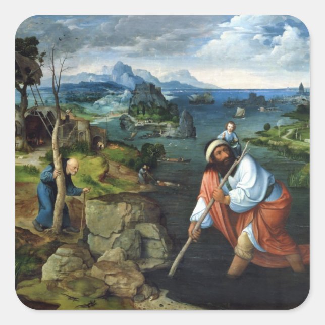 Pegatina Cuadrada St. Christopher (Anverso)