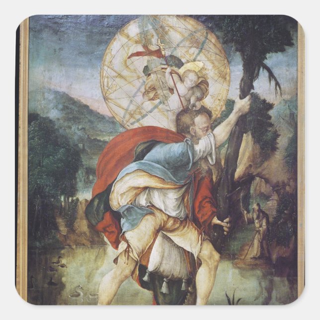 Pegatina Cuadrada St. Christopher (Anverso)