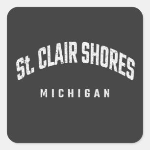 Pegatina Cuadrada St. Clair Shores Michigan MI