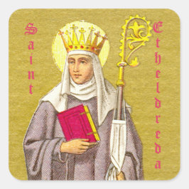 Pegatina Cuadrada St. Etheldreda (Audrey) (P 003)