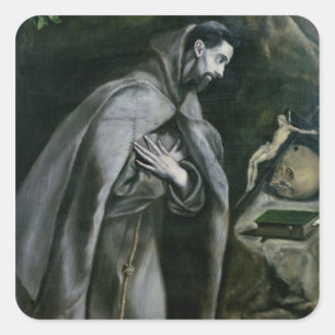 Pegatina Cuadrada St Francis de Assisi, 1580-95