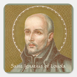 Pegatina Cuadrada St. Ignatius Loyola (JM 27; Detalle)