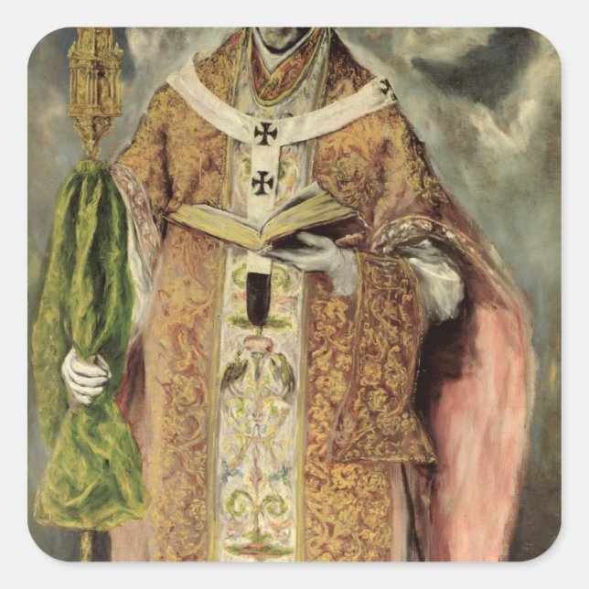 Pegatina Cuadrada St. Ildefonso 1605-1610 (Anverso)