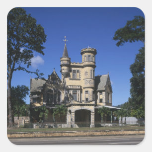 Pegatina Cuadrada St. James, Puerto España, Trinidad, Caribe