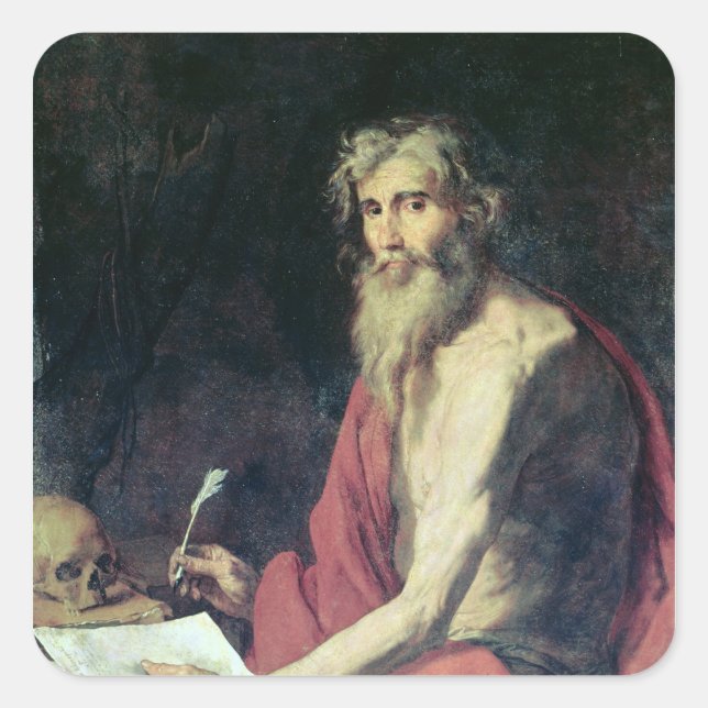 Pegatina Cuadrada St Jerome 2 (Anverso)
