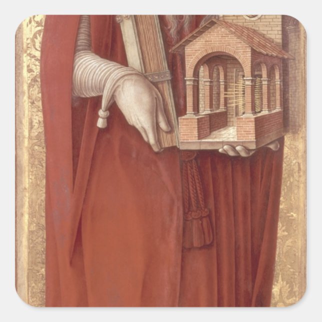 Pegatina Cuadrada St.Jerome, c.1476 (Anverso)