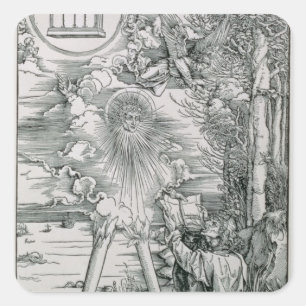 Pegatina Cuadrada St. John que devora el libro