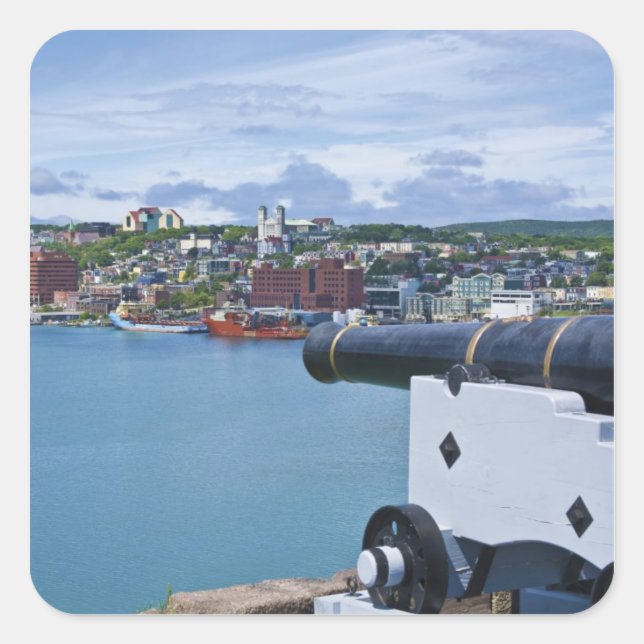 Pegatina Cuadrada St. John's, Terranova, Canadá, la orilla del mar (Anverso)