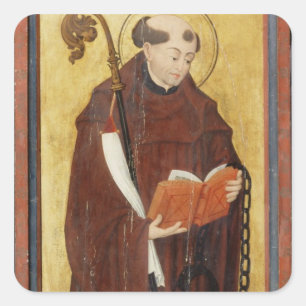 Pegatina Cuadrada St. Leonard (aceite en panel de fondo de oro) (par