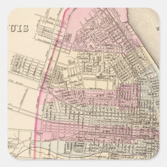 Pegatina Cuadrada St Louis (Anverso)