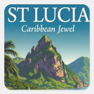 Pegatina Cuadrada St Lucia Caribbean Jewel 