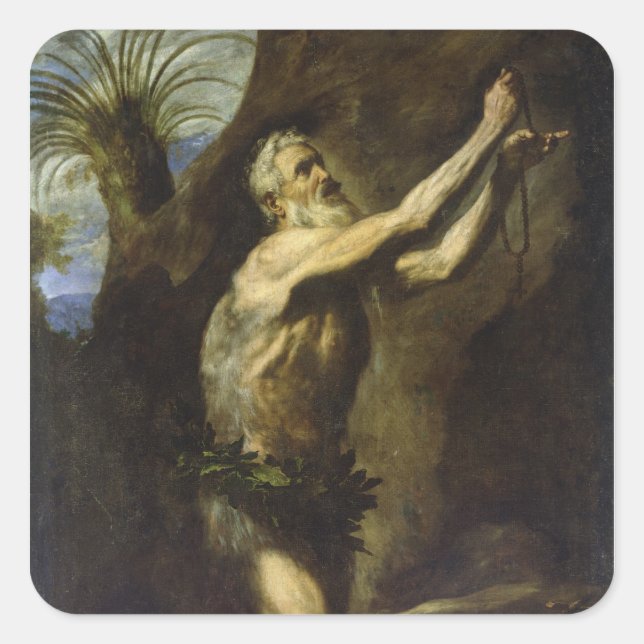 Pegatina Cuadrada St. Onuphrius (Anverso)