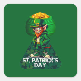 Pegatina Cuadrada St Patrick’s Day Pot of Gold - Autocolante