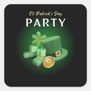 Pegatina Cuadrada St. Patricks Day Lucky Irish - Funny Lucky Irish
