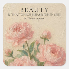 Pegatina Cuadrada St. Thomas Aquinas Beauty Quote Rectangle Sticker