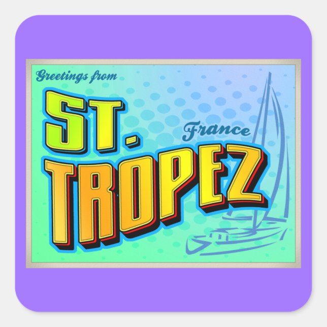 PEGATINA CUADRADA ST. TROPEZ (Anverso)
