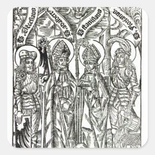 Pegatina Cuadrada St. Wenceslaus, Adalbert, St. Florian de