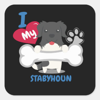 Pegatina Cuadrada STABYHOUN - Me encanta mi regalo de STABYHOUN
