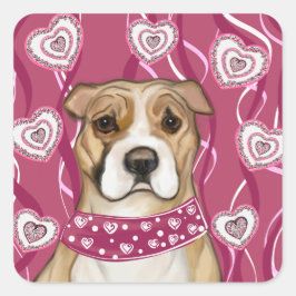 PEGATINA CUADRADA STAFFORDSHIRE TERRIER