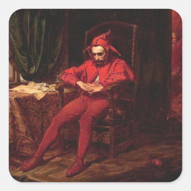 Pegatina Cuadrada Stańczyk De Jan Matejko (Anverso)