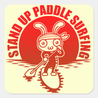 Pegatina Cuadrada Stand up paddle surfing