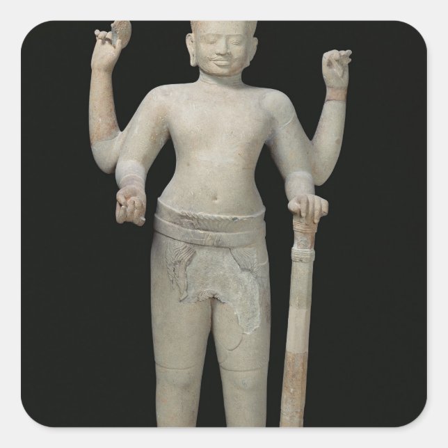 Pegatina Cuadrada Standing Vishnu (Anverso)