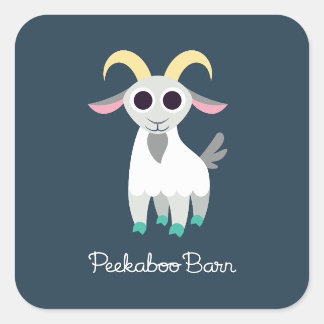 Pegatina Cuadrada Stanley la cabra (Anverso)