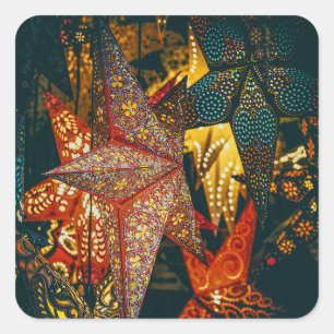 Pegatina Cuadrada Star Lanterns