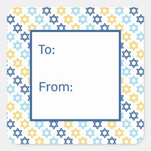 Pegatina Cuadrada Star of David To From