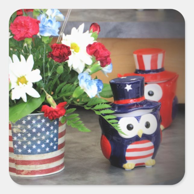 Pegatina Cuadrada Star Spangled (Anverso)