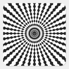 Pegatina Cuadrada Starburst, Negro Y Blanco