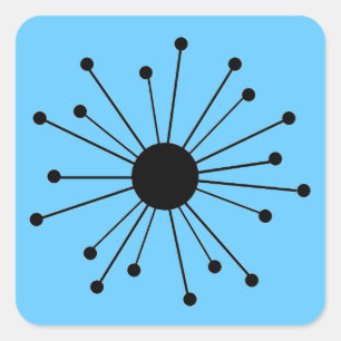 Pegatina Cuadrada Starburst retro adaptable