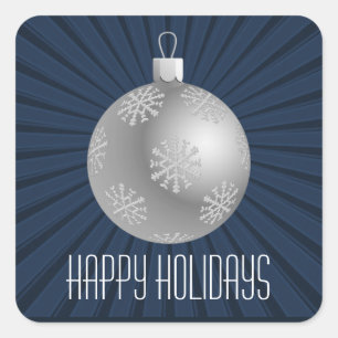 Pegatina Cuadrada Starburst Stripes Ornamentos Pegatinas, Azul oscur