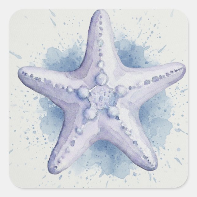 Pegatina Cuadrada Starfish (Anverso)