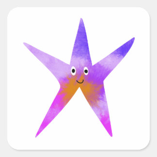 Pegatina Cuadrada Starfish