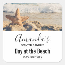 Starfish en Sandy Beach Photograph Candle Biz