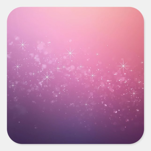 Pegatina Cuadrada Stars In Pink Space (Anverso)