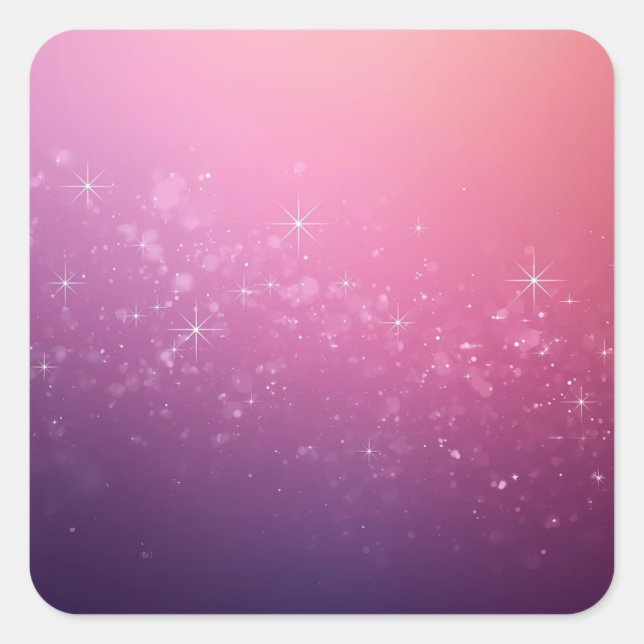Pegatina Cuadrada Stars In Pink Space (Anverso)