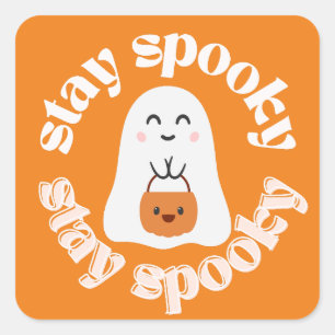 Pegatina Cuadrada Stay Spooky Funny Halloween Ghost