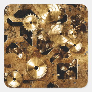 Pegatina Cuadrada Steampunk