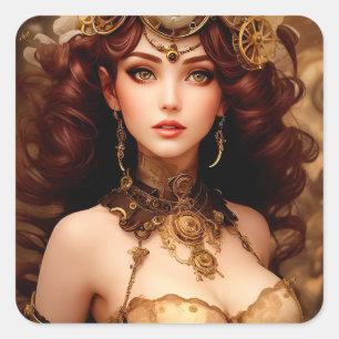 Pegatina Cuadrada Steampunk Beautiful Venus