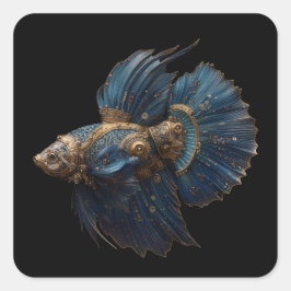 Pegatina Cuadrada Steampunk Betta