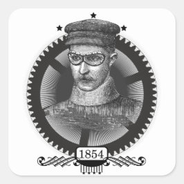 Pegatina Cuadrada Steampunk Motorist