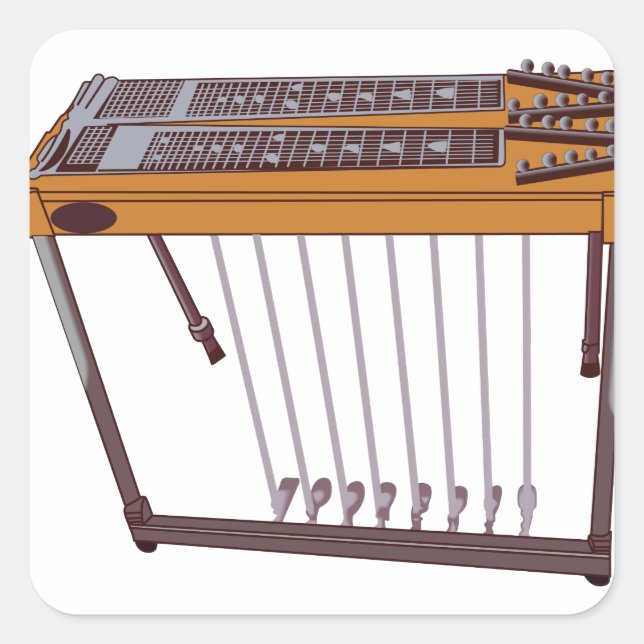 Pegatina Cuadrada Steel Guitar (Anverso)
