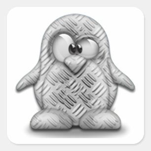 Pegatina Cuadrada Steel Tux