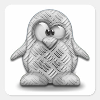 Pegatina Cuadrada Steel Tux