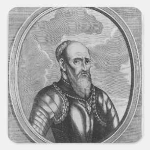 Pegatina Cuadrada Stefan Czarniecki, general polaco