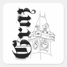 Pegatina Cuadrada Steiermark Österreich Vintage Graz